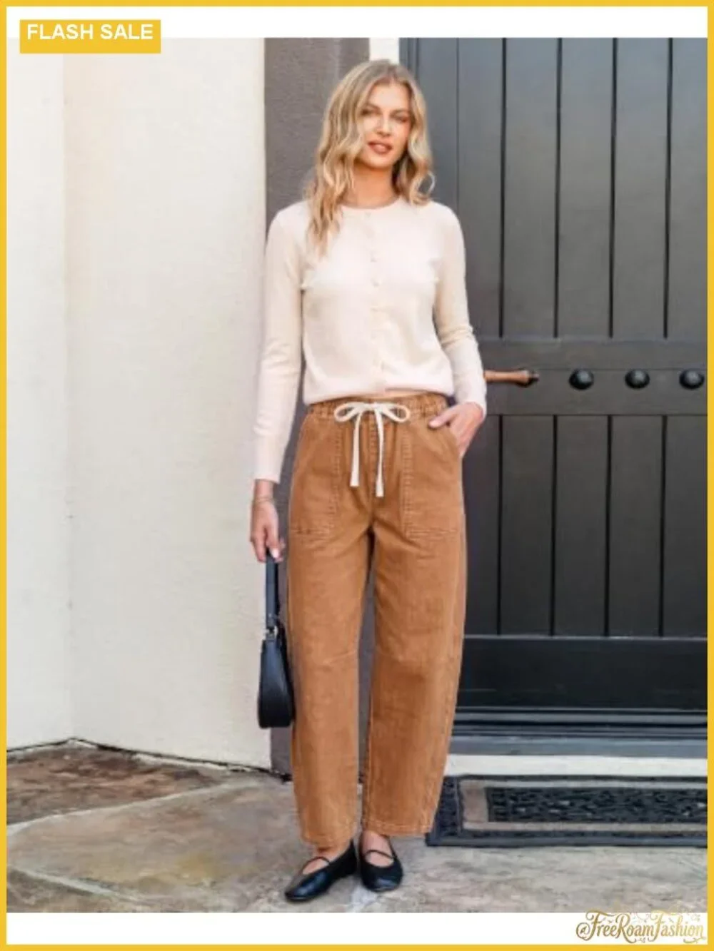Baggy Barrel Jeans for Women High Waist Stretchy Pull On Denim Pants